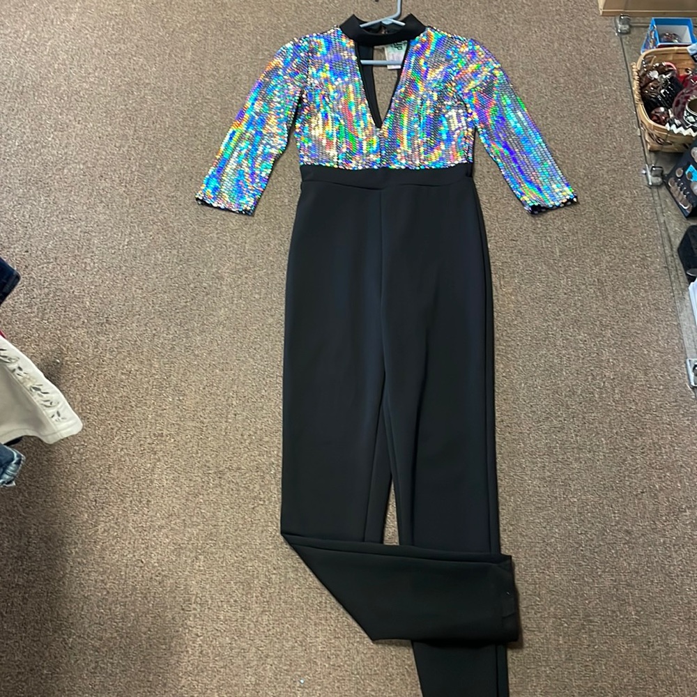 NWT Sequence Jumpsuit stretchy very flattering & Shiny